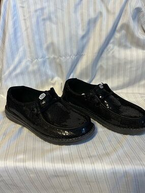 Hey Dudes Women’s Black Sequin Casual Shoes - Size 6W